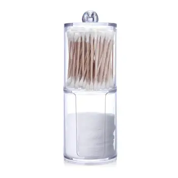 

Makeup Organizer Case Makeup Cotton Pad Clear Acrylic Storage Holder Box Transparent Cotton Swabs Stick Cosmetic
