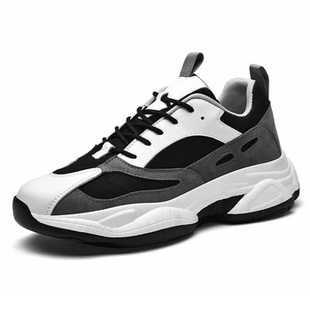 

New Thick Sole Men&Women Running Shoes Designed Platform Lover's Sneakers Leather Trendy Chunky Shoes Brethable Tennis Chaussure
