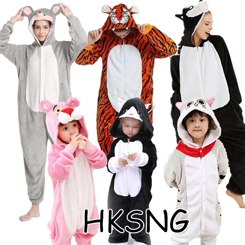 Детский фланелевый комбинезон-кигуруми HKSNG мультяшный Пижамный в виде животных