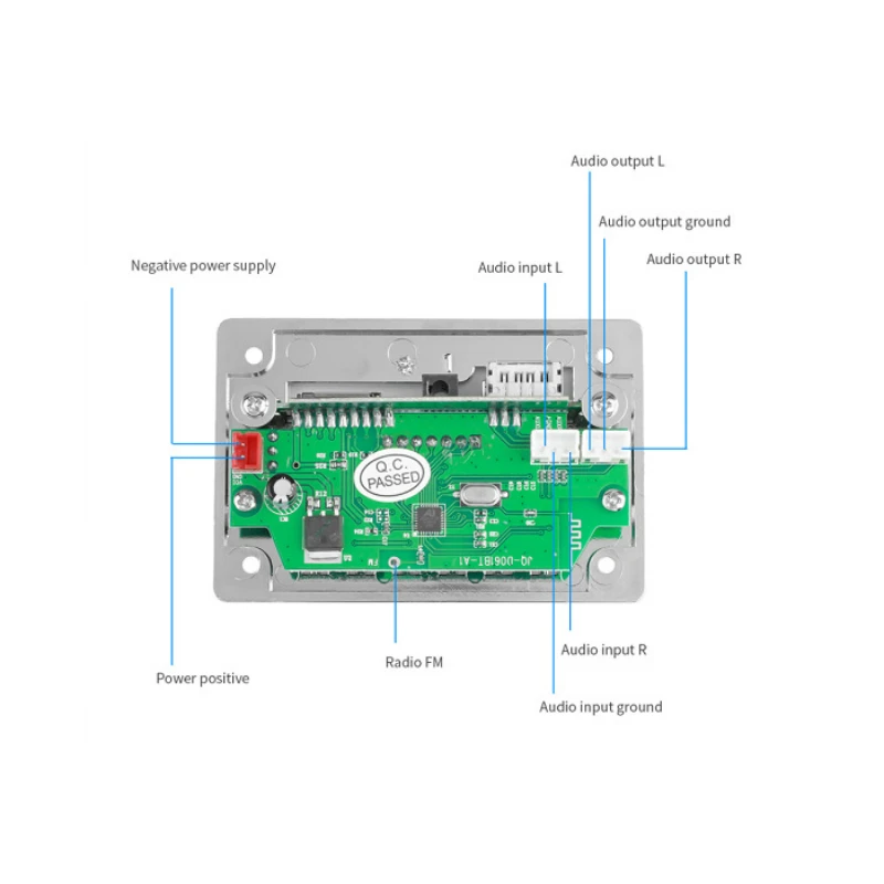 12V Bluetooth-compatible 5.0 Decoding Board Module Wireless Bluetooth Car USB mp3 Player TF Card Slot / FM / Remote