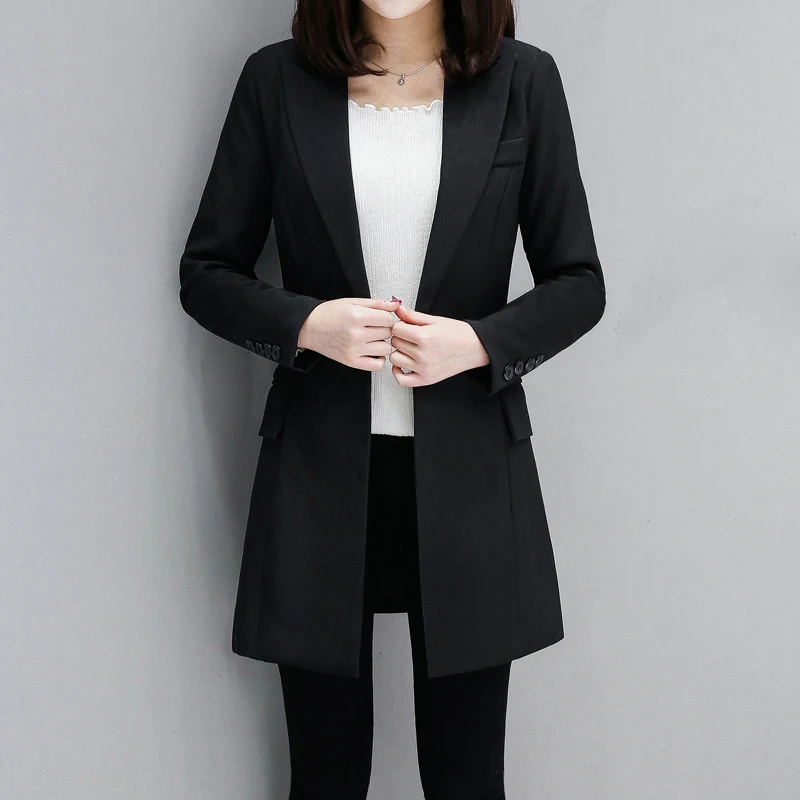 Elegante vrouwen lange slanke pak dames jas en najaar nieuwe Professional темперамент шикарный jasje