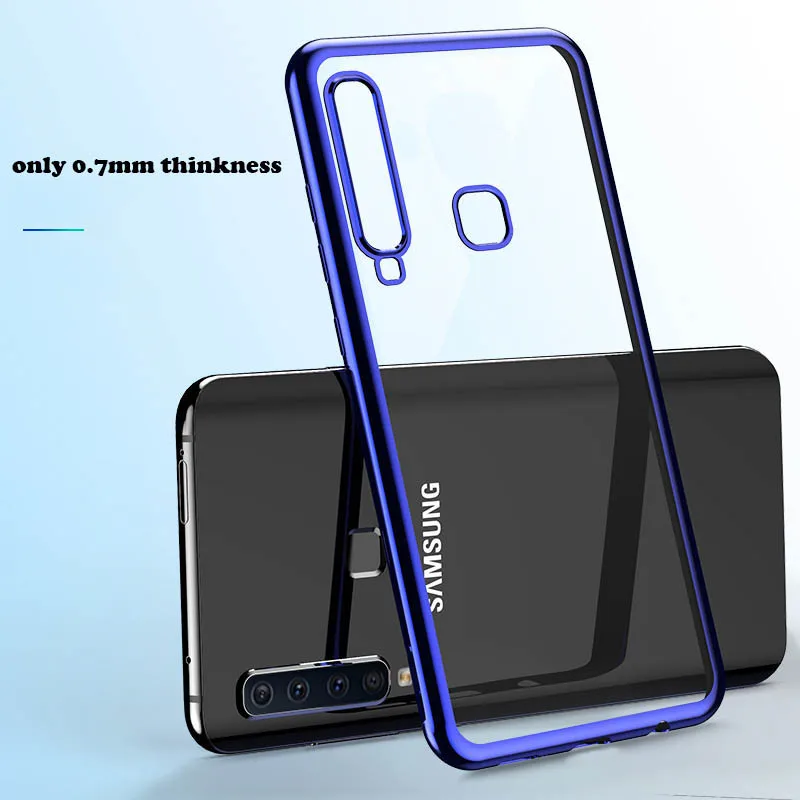

Bumper Silicone Transparent Plating Clear Cover for Samsung Galaxy A20e A20 A10 A30 A40 A50 A70 M20 A7 2018 3D Laser Luxury Case