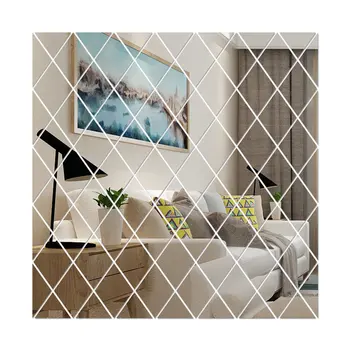 

Diamonds Triangles Wall Art Acrylic Mirror Wall Sticker House Decoration 3D Diy Wall Decals Art For Living Room Home Decor