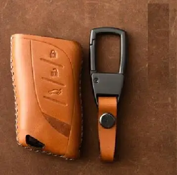 brown 02 Натуральная кожа чехол ключа дистанционного управления автомобилем чехол для Lexus ES300h ES350 ES200 ES260 LS350 LS500h брелок для ключей авто-Стайлинг - Название цвета: brown 02