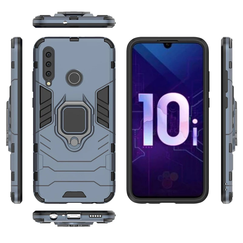50 шт. матовый панцири противоударный ПК+ ТПУ чехол для huawei Honor 20 10 Pro Lite 9X8X8 S Note V20 20i 10i Play с держателем кольцо Крышка