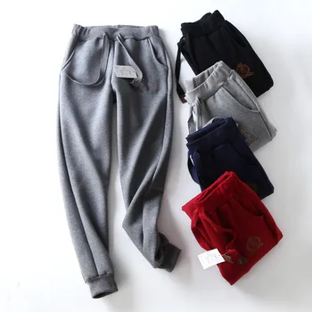 

Winter Lambs Velvet Pants 2020 Hot Elastic Band Women's Pants Casual Pants Warm Pants Sweatpants For Women Plus Size 5XL MK140