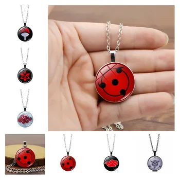

Anime NARUTO Uchiha Itachi Akatsuki Cosplay Accessories Pendant Sasuke Sharingan Pain Rinnegan Metal Gem Necklace Retro Jewelry