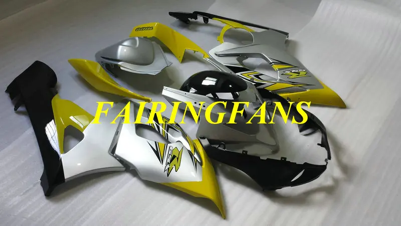 Литьевая форма для мотоцикла обтекатель для GSXR1000 K5 05 06 GSXR 1000 2005 2006 желтое серебро Обтекатели Кузов+ подарки SB23