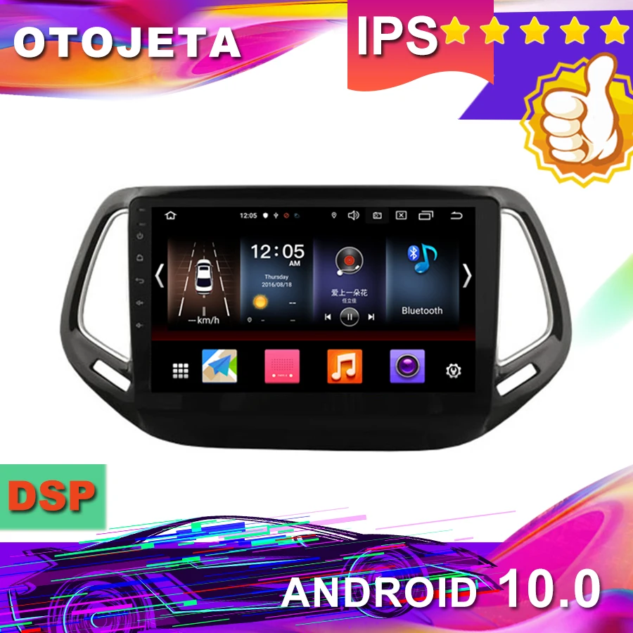 

New Arrival 10.2inch Android 10.0 Car GPS for JEEP COMPASS 2017 Car Radio car Multimedia tape recorder bluetooth navigation