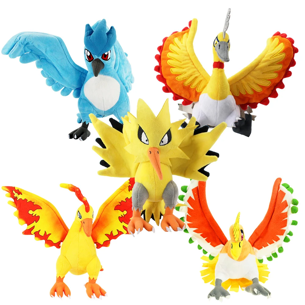 5 стилей 25-32 см Articuno Ho-oh Zapdos Moltres Ho-oh блестящие милые плюшевые игрушки из мягкого хлопка аниме рождественские подарки, куклы для детей