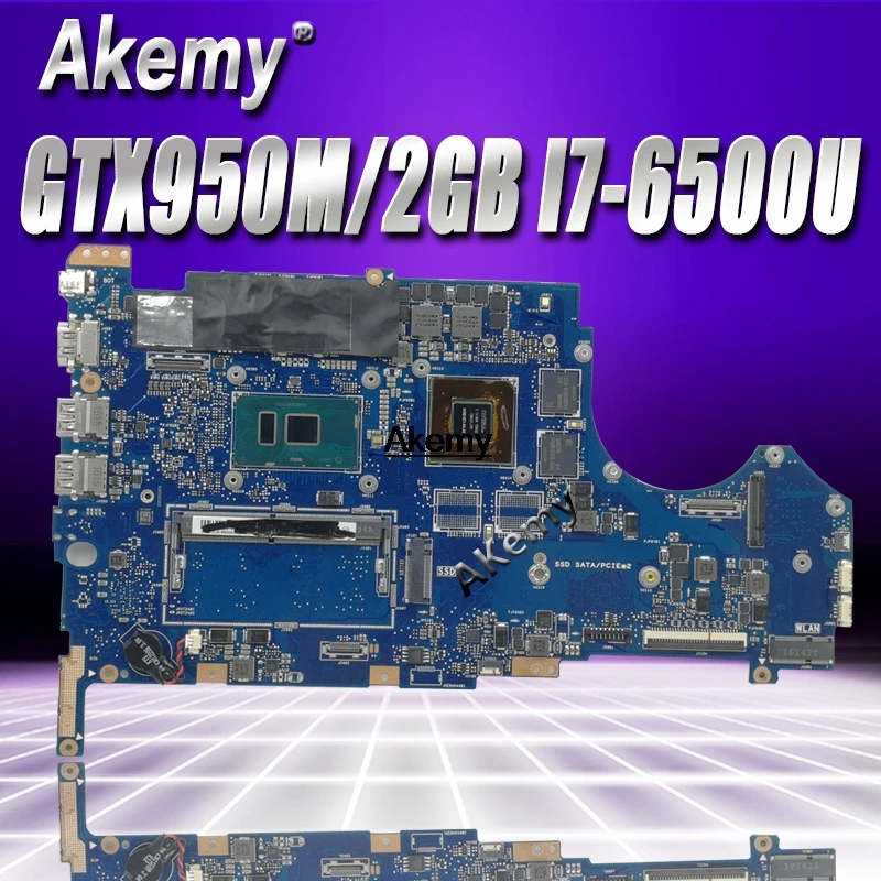 Laptop Motherboard For Asus Q534U Q534UX Q534UQ Q534UQK Mainboard with GTX950M/2GB Video card I7-6500U 8GB RAM