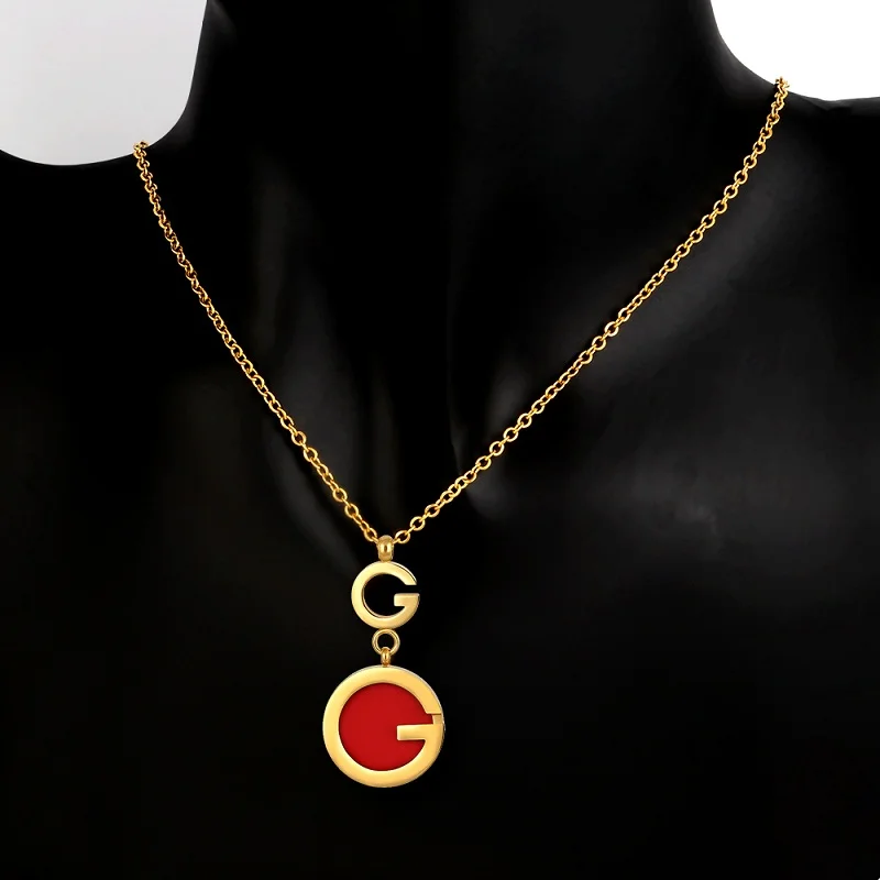 Новая корейская мода нержавеющая сталь полые G& G Подвеска в виде большого камня ожерелье для женщин цепь Bijoux Femme ювелирные аксессуары