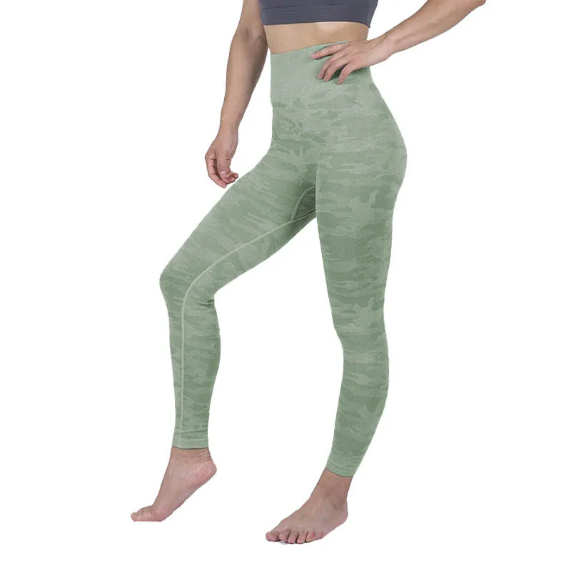 green YMYW, женские штаны для фитнеса, тонкие, с высокой талией, Спортивные Леггинсы, для спортзала, эластичные, в военном стиле, с камуфляжным принтом, длинные колготки для бега, Леггинсы - Цвет: green