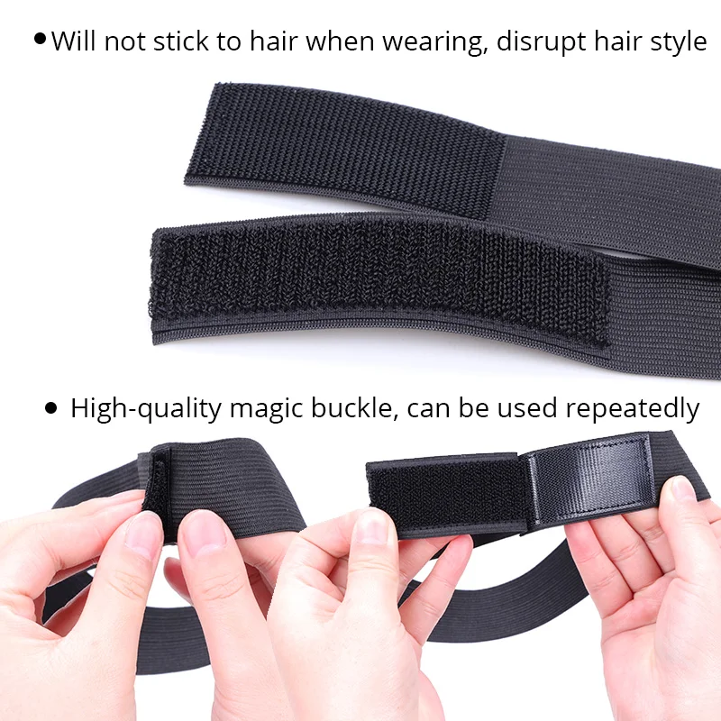 Plussign Black Adjustable Wig Elastic Band With Hooks For Prevent Wig  Slipping Removable Hair Edge Melt Band 2.5Cm 3.5Cm Size