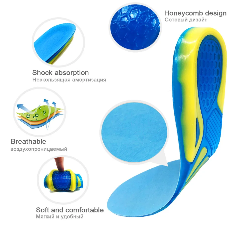Silicon Gel Inlegzolen Voetverzorging Voor Fasciitis Plantaris Orthopedische Masseren Shoe Inserts Schokabsorptie Schoen Pad