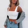 Square Neck Sleeveless Summer Crop Top White Women Black Casual Basic T Shirt Off Shoulder Cami Sexy Backless Tank Top ► Photo 2/6