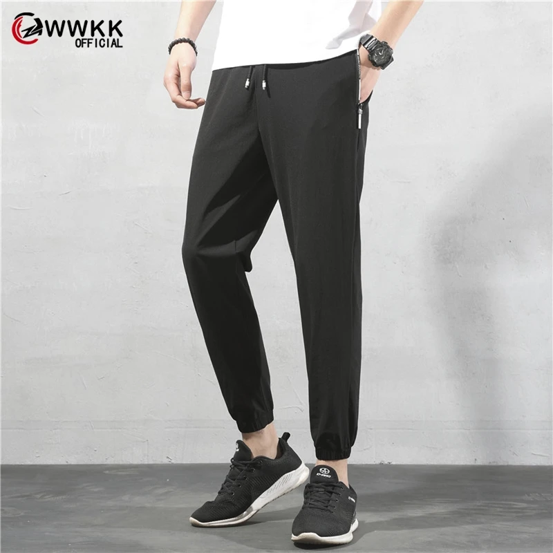 WWKK 2020 Spring Summer New Jogger Pants Men 100%polyester Quick-drying Drawstring Comfortable Elastic Waist Sweatpants | Мужская одежда