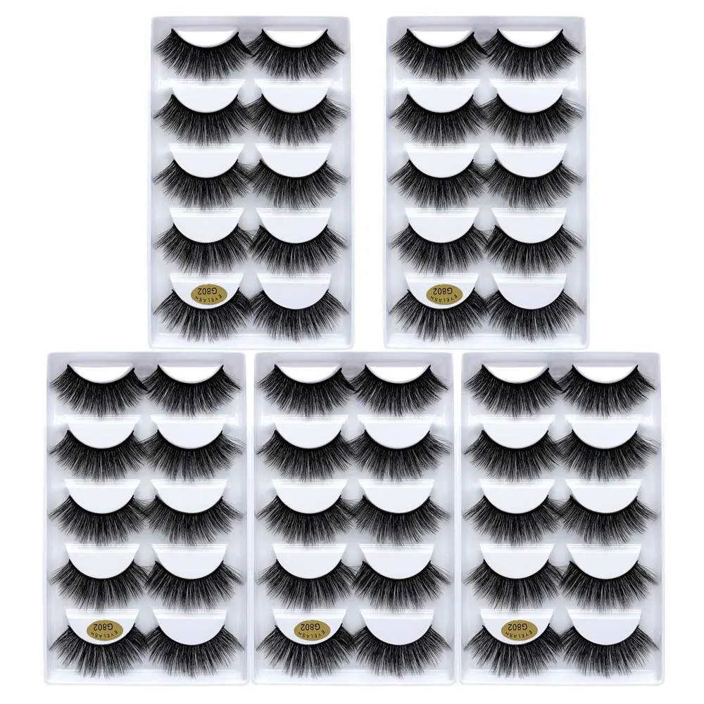 G802(25pairs) 25 пар 3D норковые ресницы оптом натуральные накладные ресницы 11style ресницы мягкие пышные Накладные ресницы макияж комплект Cilios g800 - Цвет: G802(25pairs)