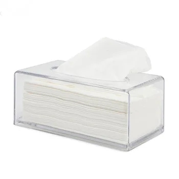 

Acrylic Clear Tissue Box Cover Rectangular Napkin Car Office Paper Holder Case Storage Case for Bathroom Toilet