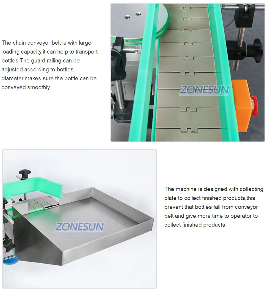 ZONESUN ZS-TB822D Máquina automática de etiquetagem de garrafas redondas de posicionamento duplo 