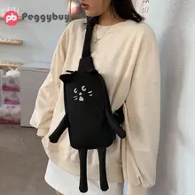 Женская нагрудная сумка с мультяшным животным, Холщовая Сумка через плечо, кошелек для денег, детская однотонная женская сумка-Фанни, Повседневная сумка через плечо