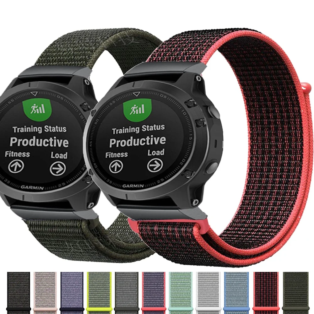

20 22 26mm quick fit band for Garmin Fenix 6X 5X 6 5 6S 5S 3 3hr Smart watch bracelet Sport Nylon wrist strap for Forerunner 935