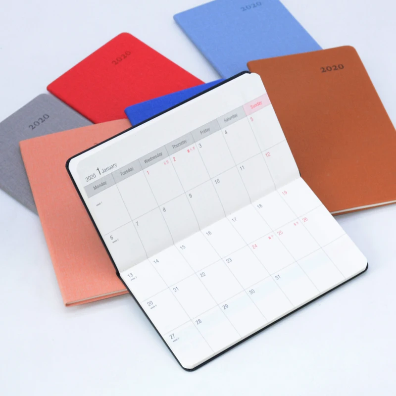 

effectiveness agenda 2020 Carry notebook A6 bullet journal Solid color planner sketchbook caderno libreta weekly diary