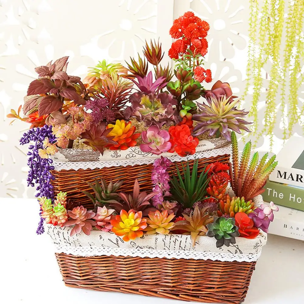 

Artificial Succulent Simulation Plants Fake Aloe Cactus Landscape Lotus Flower DIY Faux Flower Creative DIY Accessories