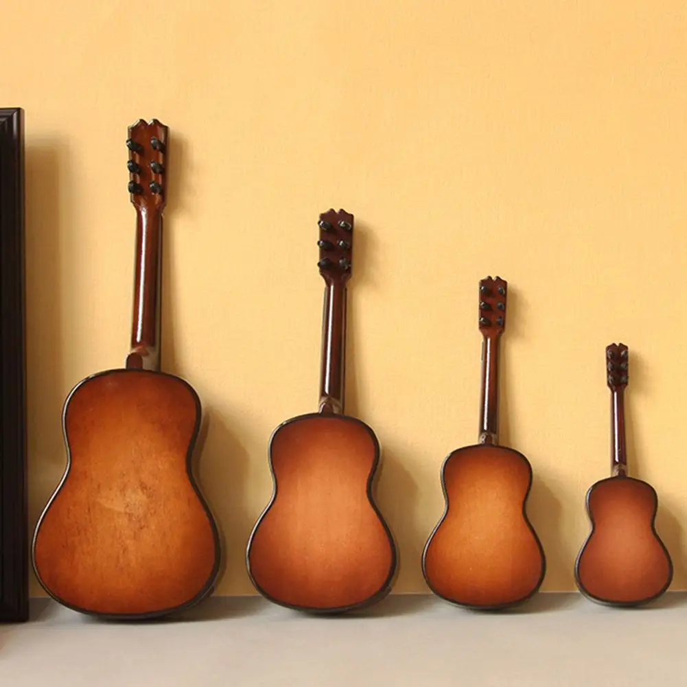 Mini guitar Miniature Model 10/16/20/25CM Wooden Mini Guitar Model Table Decoration Ornament Musical Instrument Models