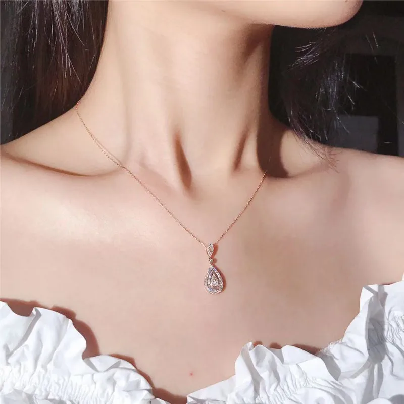 Ювелирные украшения 18 К золото 0.4ct натуральный бриллиант ожерелье кулон seiko прямые продажи с фабрики