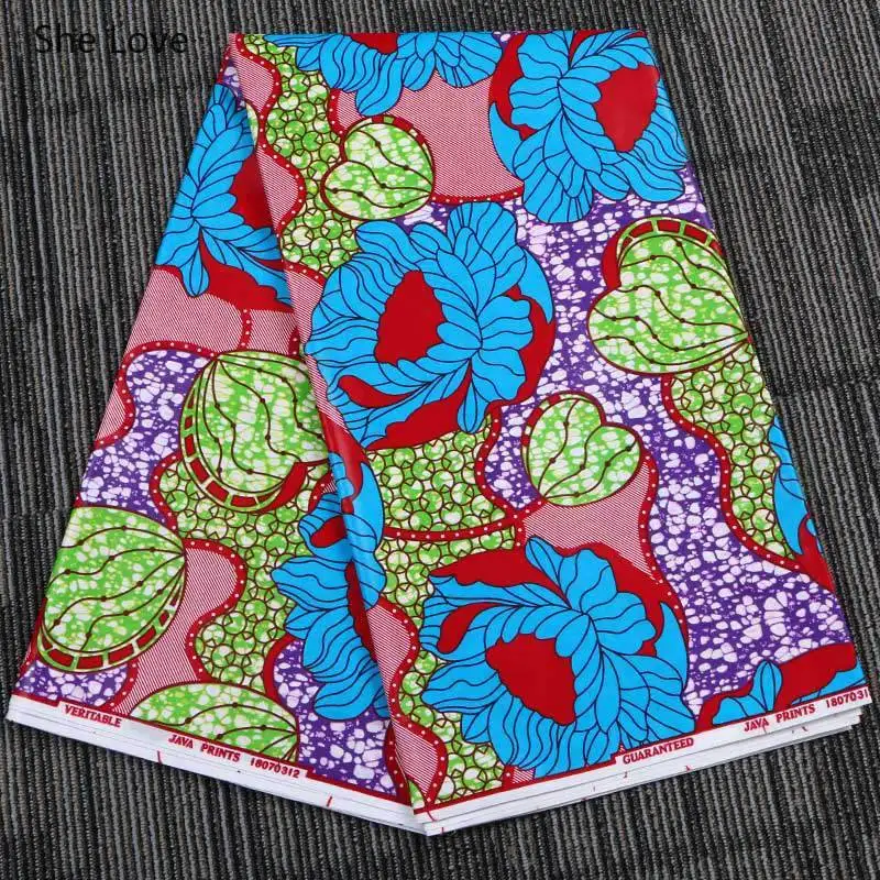 She Love 1 ярд Анкара Африканский хлопок настоящий воск с фабрики материя с цветами для вечерние платья Изготовление Diy Швейные аксессуары