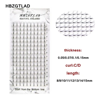 

HBZGTLAD Big capacity 16 lines Premade Volume Wide fans 4D Short Stem Russian Volume Professional Eyelash Extensions Faux Mink