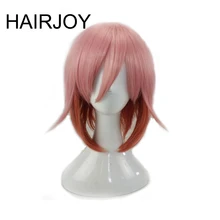 HAIRJOY синтетические волосы розовый красный короткий прямой парик для косплея