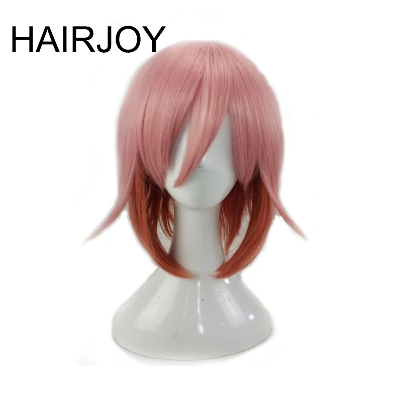 

HAIRJOY Synthetic Hair Pink Red Short Straight Cosplay Wig