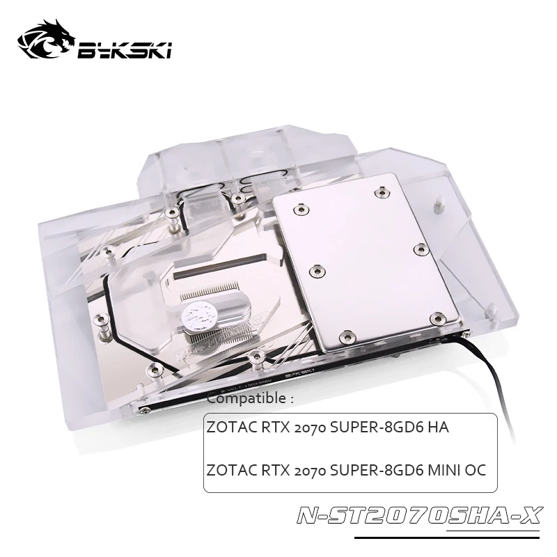 Водяной блок Bykski GPU для ZOTAC RTX 2070 SUPER 8GD6 HA/MINI OC полноразмерная графическая карта