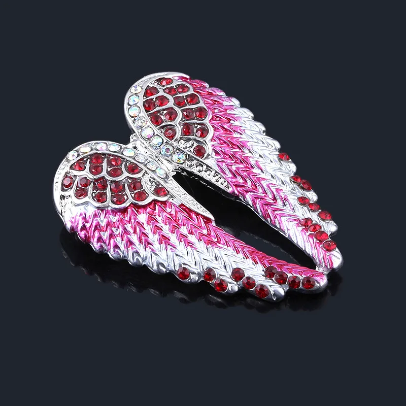 Crystal angel wings brooch