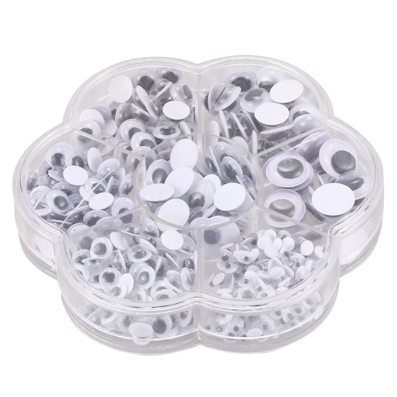 

600 Pieces Mixed Self-adhesive Wiggle Googly Eyes DIY Scrapbooking Crafts Toy Accessories (Assorted Sizes)