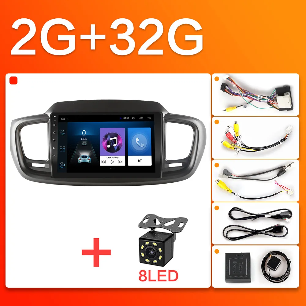 WIFI-2G-32G-8LED 2 Din Android 8,1 GO Автомагнитола для Kia Sorento- автомобильный навигатор gps Радио стерео Мультимедиа Поддержка 4G SIM плеер 10,1“ - Цвет: WIFI-2G-32G-8LED