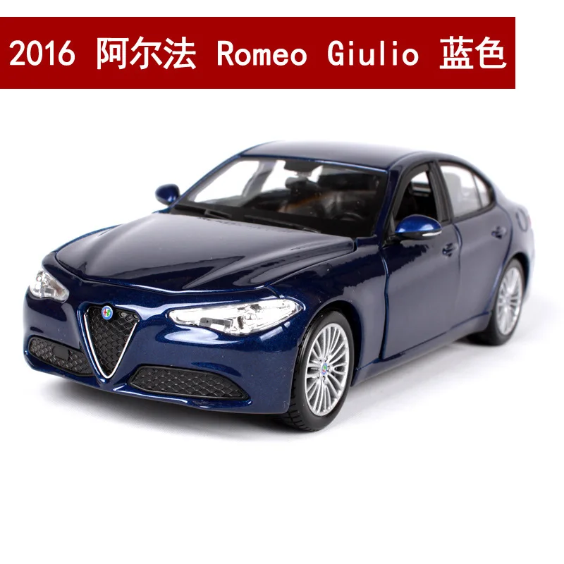Черный Burago 1/24 имитация сплава Модель автомобиля игрушка для Alfa Romeo STELVIO Giulia модель автомобиля SUV коллекция для человека Gfit - Цвет: Черный