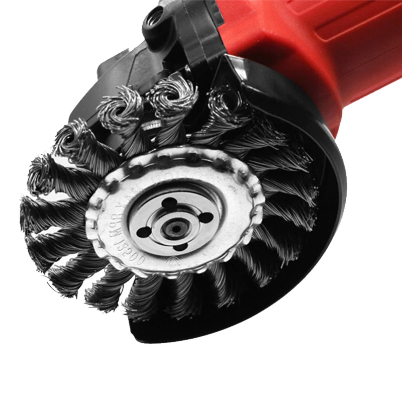 

Knotted Bench Steel Wire Brush Deburring Derusting Angle Grinder Cleaner Accessories 125mm Rust Removal Wheel Metal Disc Brush