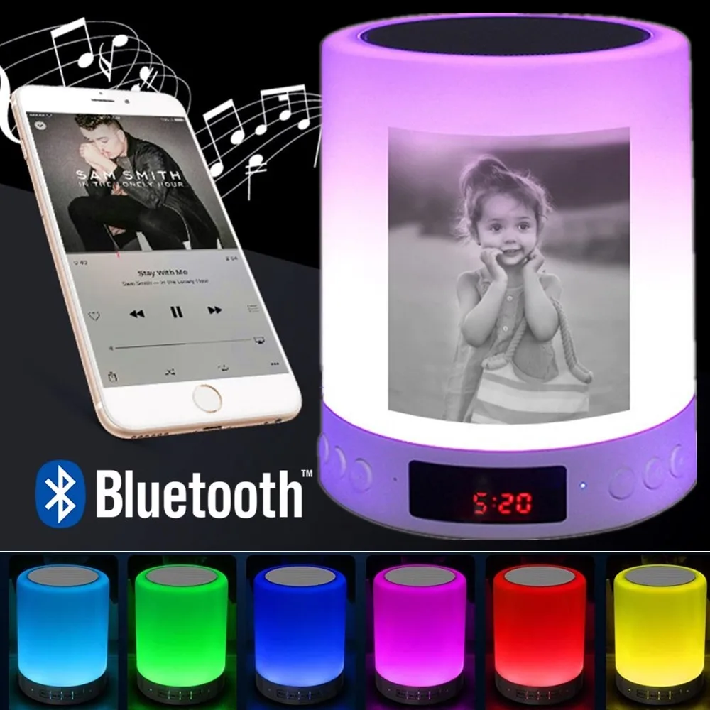 

Personalized Photo LED Night Light MP3 Music Display Wireless Bluetooth Lamp Touch USB Rechargeable Nightlight gift