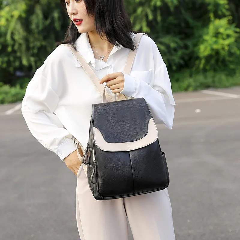 Preppy Style Designer Backpacks Women Quality PU Leather Travel Back Bag for Elegant Ladies Shopping Bag School Girl Book Bags