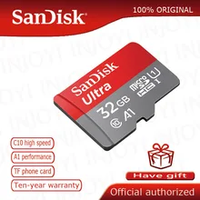 Двойной Флеш-накопитель SanDisk Ultra 128 Гб 64 Гб оперативной памяти, 16 Гб встроенной памяти, 200GB карты памяти в micro SD карта, 32 ГБ, класс 10 80 МБ/с. UHS-I microSDXC SDHC