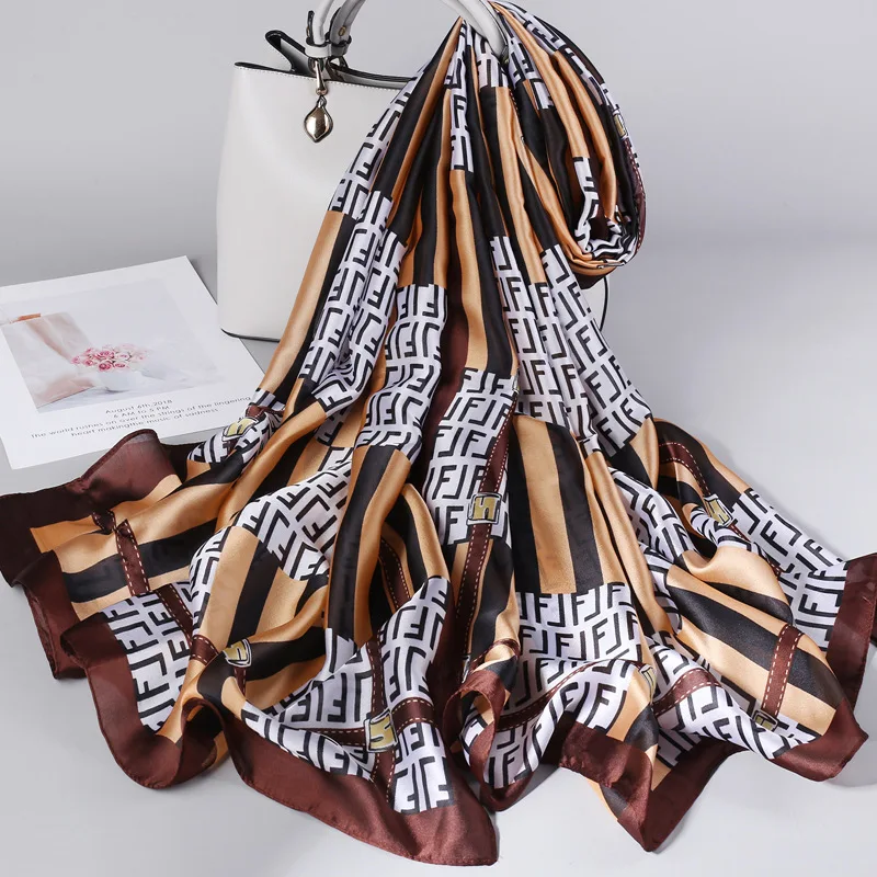 

Versatile Letter Plaid Spring and Autumn Shawls Air Conditioning Multi-Functional Summer Sunblock Thin Gauze Scarves Women