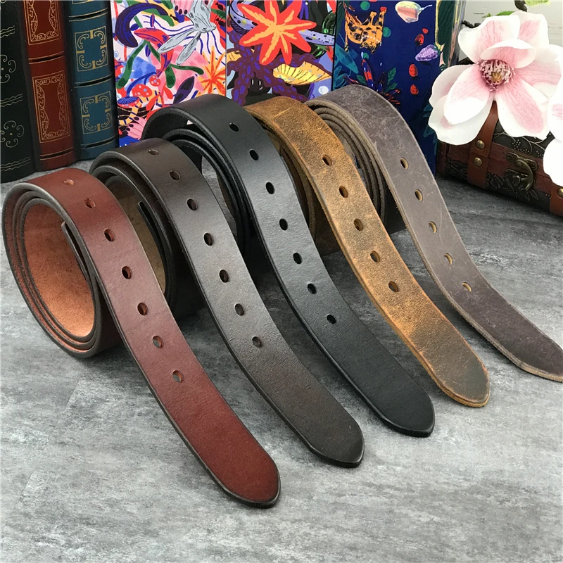 

Top Thick Luxury Leather Belts Without Belt Buckles Ceinture Waist Belts For Pin Belt Buckle 95-125CM 38MM Wide Belt Male SP04