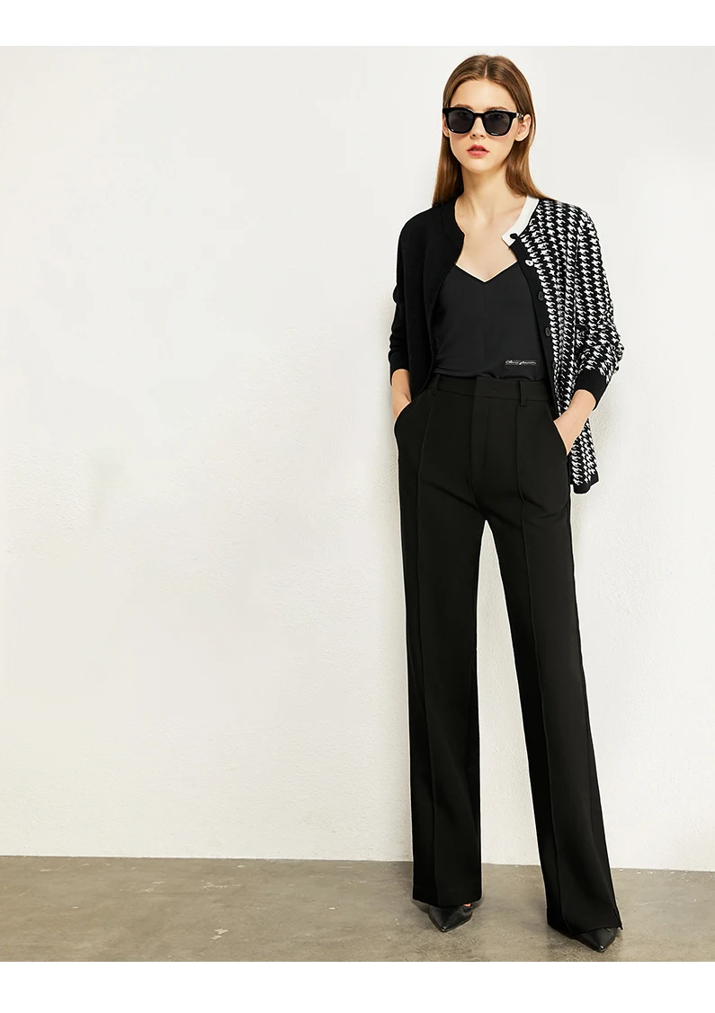 Amii Minimalism Autumn Winter Causal Womens Pants Fashion Solid High Waist Loose Long Pants Female Trousers 12030434