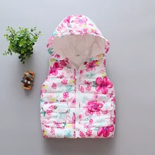 Осенне-зимний жилет для девочек г. стиль, корейский стиль, детский жилет с большим цветком детский жилет в западном стиле с принтом