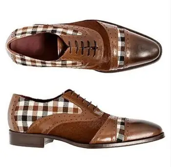 

Men Leather Shoes Low Heel Casual Shoes Dress Shoes Brogue Shoes Spring Ankle Boots Vintage Classic Male Casual PS536