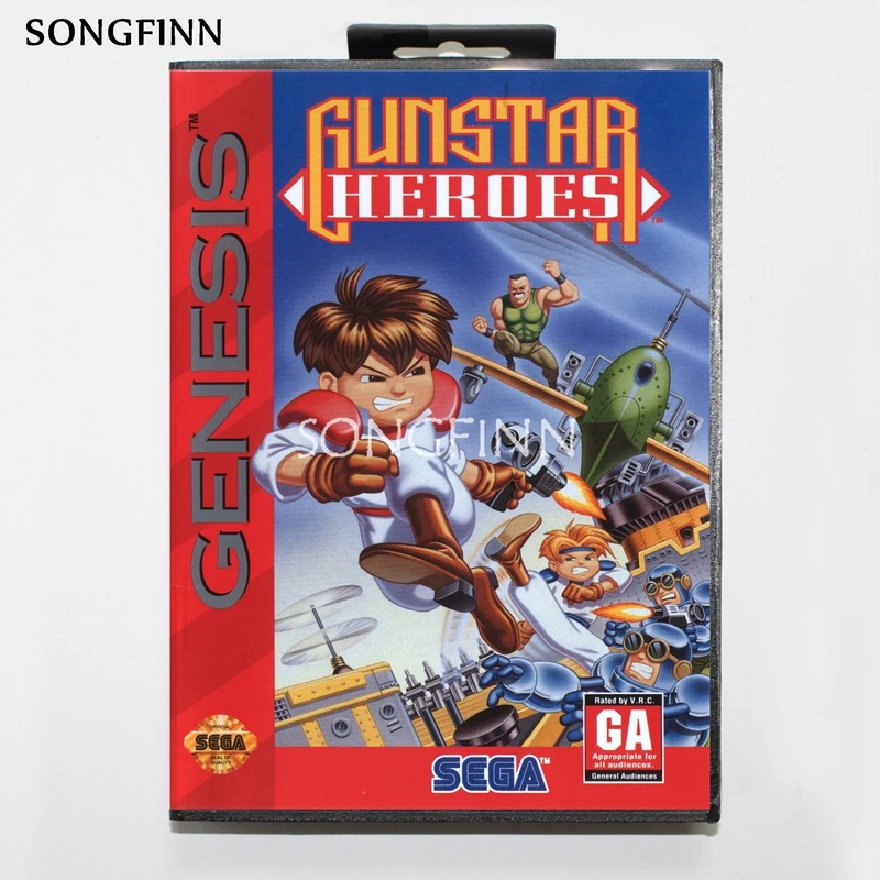 16 бит MD карта памяти с коробкой для Sega Mega Drive Genesis Megadrive-герои gunstar | Электроника