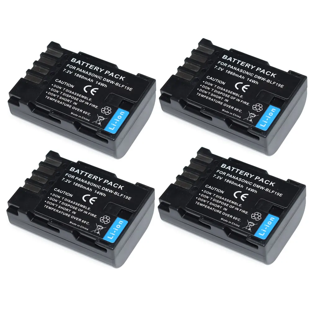 4pcs Batery for Panasonic DMW-BLF19E |60393| DMC-GH3 GH3A GH3H GH4 GH4A GH4H GH4U | Электроника